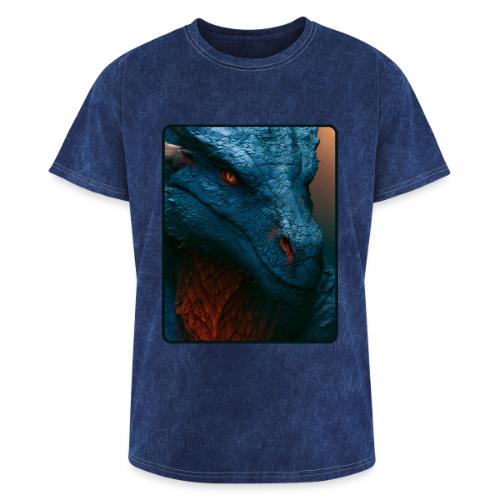 Turquoise Dragon Fire Eye Design - Washed Unisex T-Shirt