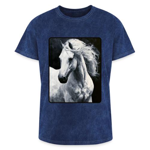 White Horse Oil Painting Design - Washed Unisex T-Shirt