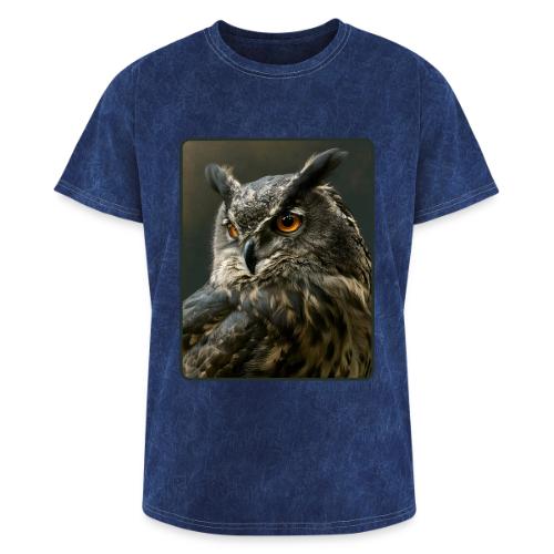 Eurasian Eagle Owl Portrait Design - Washed Unisex T-Shirt