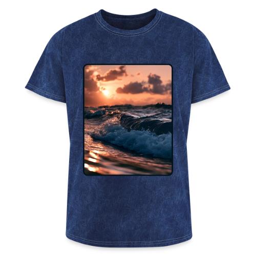 Golden Sunset Ocean Wave - Washed Unisex T-Shirt