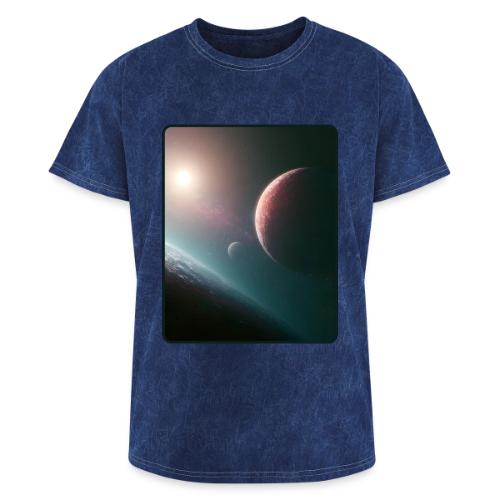 Deep Space Planet Horizon Art - Washed Unisex T-Shirt