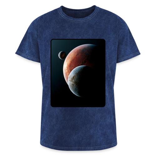 Three Planets Deep Space Design - Washed Unisex T-Shirt