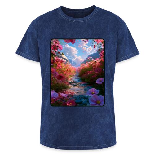 Dreamy Cosmos Valley Landscape Art - Washed Unisex T-Shirt