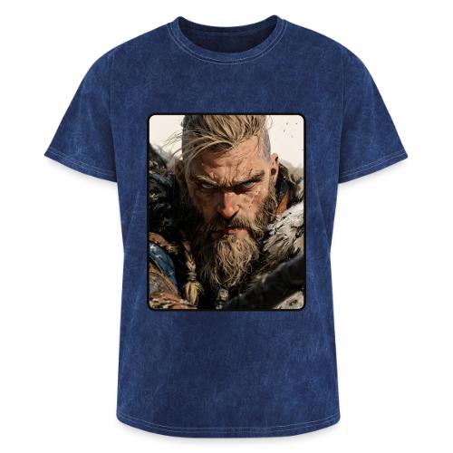 Fierce Viking Warrior Portrait - Washed Unisex T-Shirt