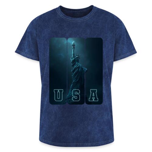 Neon Liberty USA Triptych - Washed Unisex T-Shirt