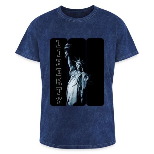 USA: Vertical Liberty - Washed Unisex T-Shirt