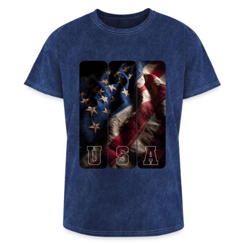 USA: Worn Stars and Stripes - Washed Unisex T-Shirt
