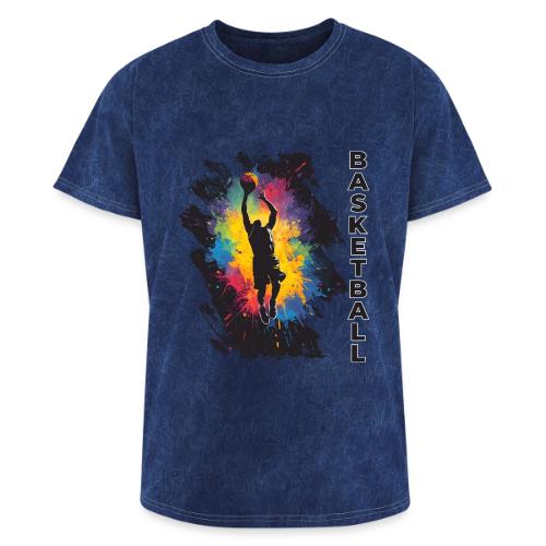 High Energy Basketball Paint Splatter Art - Washed Unisex T-Shirt