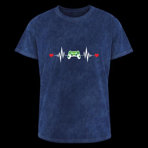 Gaming Heartbeat Controller - Washed Unisex T-Shirt