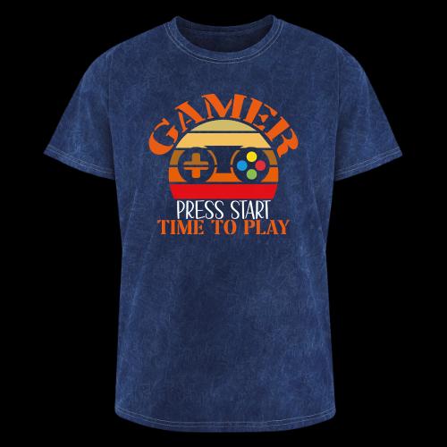 Gamer: Press Start, Time to Play! - Washed Unisex T-Shirt