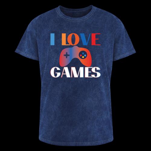 I Love Games Rainbow Controller - Washed Unisex T-Shirt