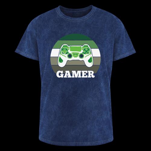 Green Sunset Gamer - Washed Unisex T-Shirt