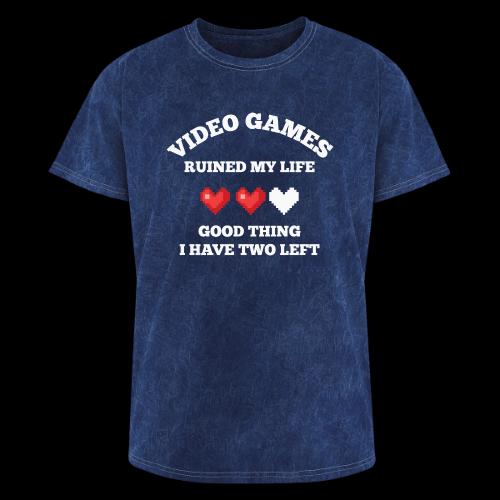 Video Games Ruined My Life (2 Hearts Left) - Washed Unisex T-Shirt