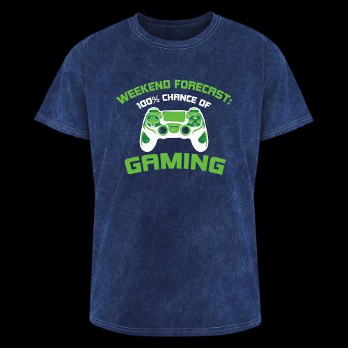Weekend Forecast: 100% Gaming! - Washed Unisex T-Shirt