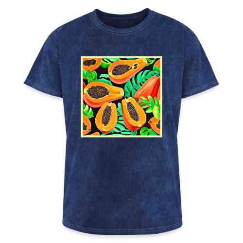 Papaya and Leaves Fresh Pattern - Washed Unisex T-Shirt
