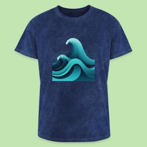 Dynamic Ocean Wave Illustration - Washed Unisex T-Shirt