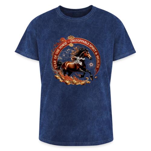 Year of the Horse Fiery Spirit T Shirt, Lunar New - Washed Unisex T-Shirt