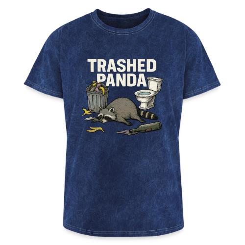 Trashed Panda – Funny Drunk Raccoon Cartoon - Washed Unisex T-Shirt