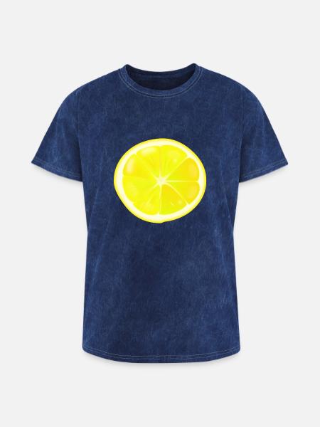 Lemon slice - Washed Unisex T-Shirt - mineral navy
