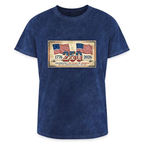 USA 250th Anniversary Flags Emblem - Washed Unisex T-Shirt