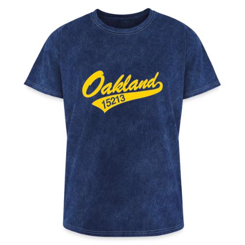 Oakland Gold_blue stroke - Washed Unisex T-Shirt