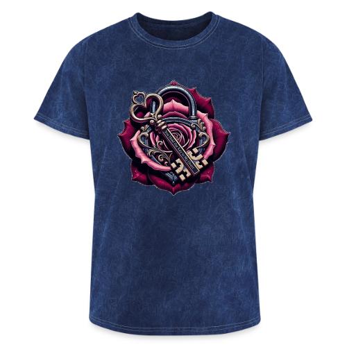 You Hold the Key to My Heart Rose Lock T-Shirt - Washed Unisex T-Shirt