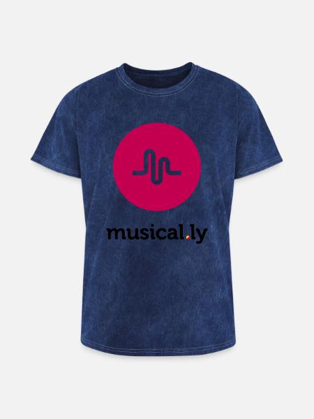 Musical.ly Logo - Washed Unisex T-Shirt - mineral navy