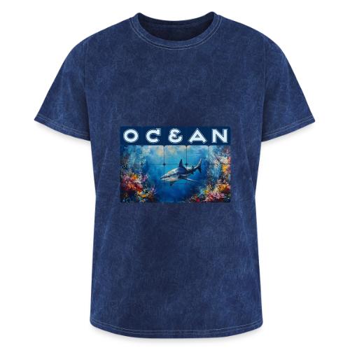 Ocean: Synthwave Shark - Washed Unisex T-Shirt