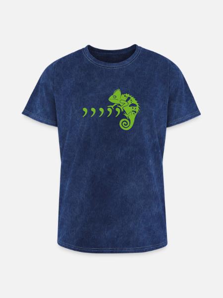 Comma Chameleon - Washed Unisex T-Shirt - mineral navy