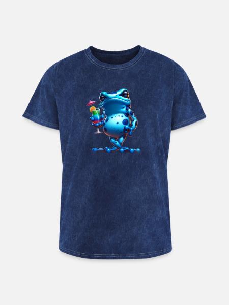 Poison dart frog - Washed Unisex T-Shirt - mineral navy