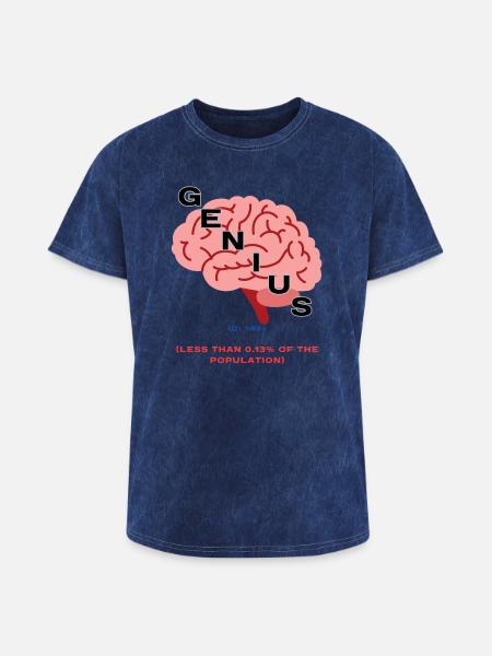 IQ 145plus Genius - Intelligence Quotient - Washed Unisex T-Shirt - mineral navy