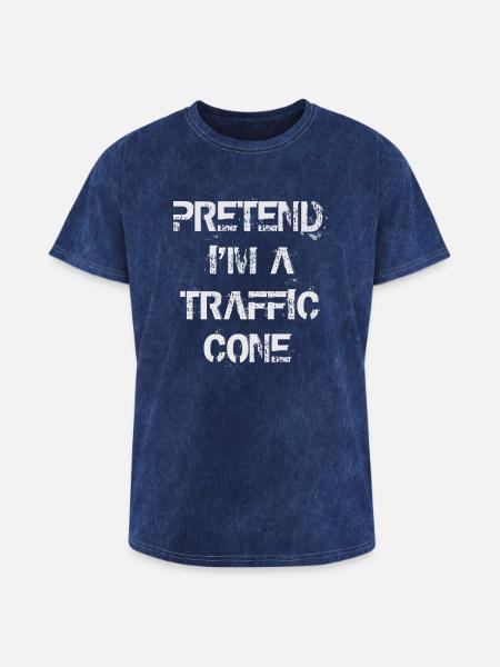 Pretend I'm a Traffic Cone - Washed Unisex T-Shirt - mineral navy