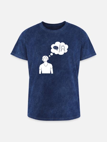 Dual Thought Silhouette - Washed Unisex T-Shirt - mineral navy