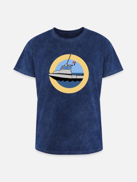 Scuba Boat - Washed Unisex T-Shirt - mineral navy