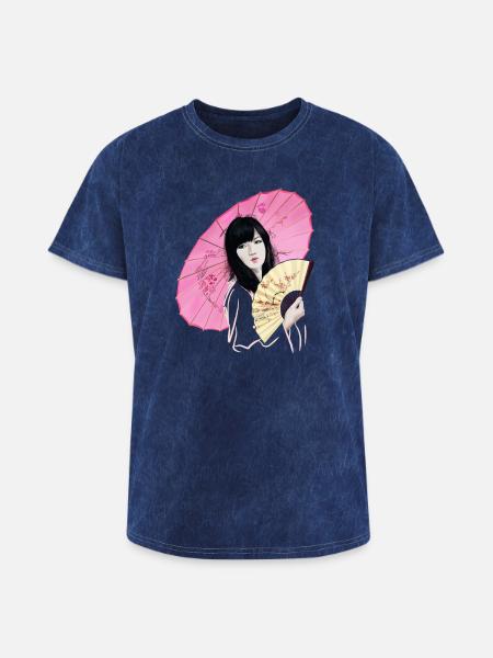 Sakura - Washed Unisex T-Shirt - mineral navy