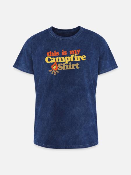 This Is My Campfire Shirt - Washed Unisex T-Shirt - mineral navy