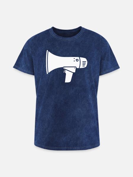 Megaphone Protest Internet Shout - Washed Unisex T-Shirt - mineral navy