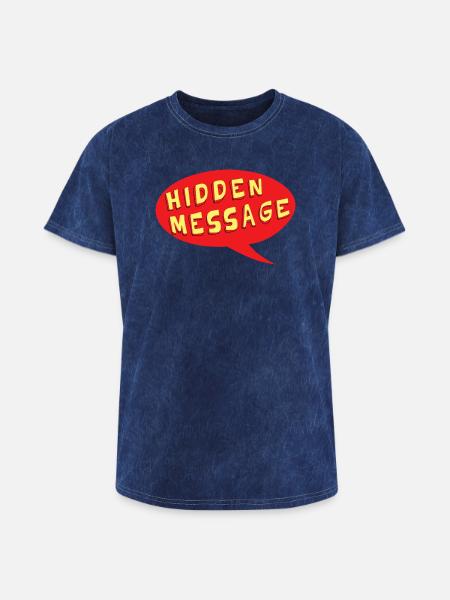 Hidden Message Speech Bubble - Washed Unisex T-Shirt - mineral navy