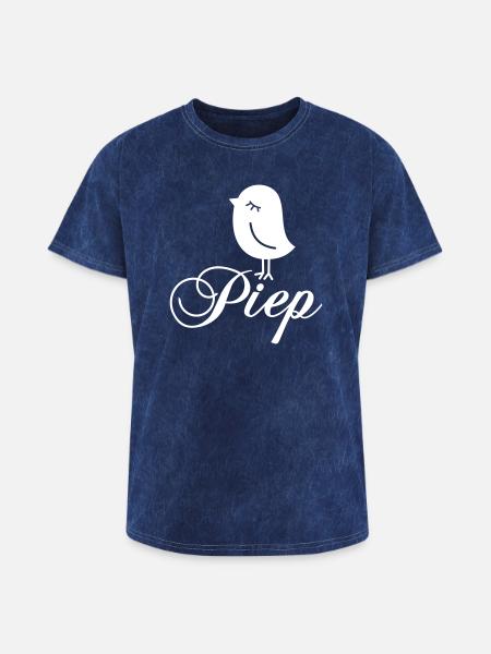 Sparrow “Piep” - Washed Unisex T-Shirt - mineral navy