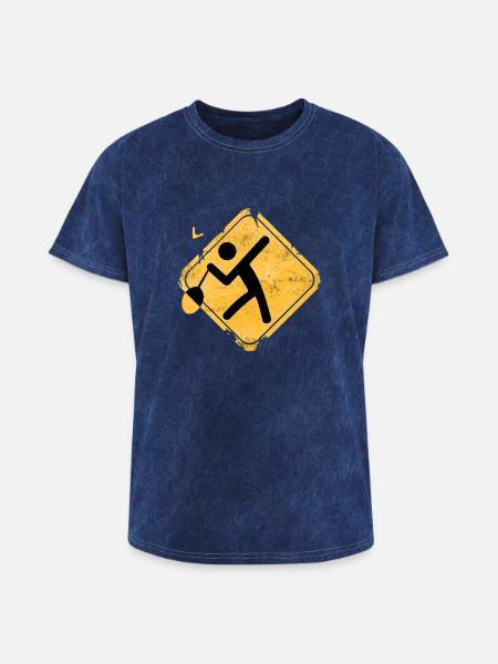 Escape Dash Hazard Icon - Washed Unisex T-Shirt - mineral navy