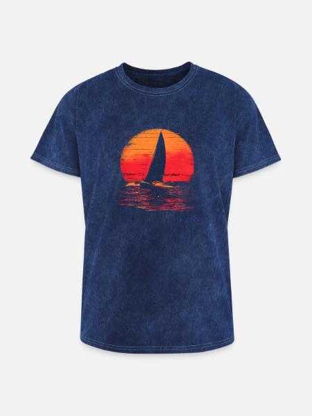 Sailing Steamwave - Washed Unisex T-Shirt - mineral navy