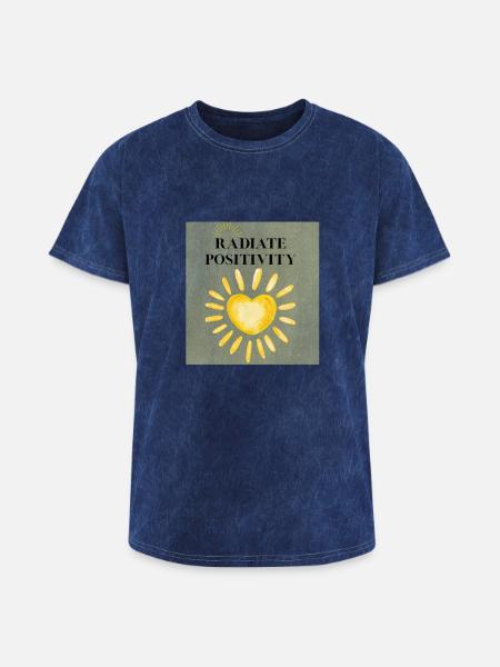 Radiate Positivity Sunheart - Washed Unisex T-Shirt - mineral navy