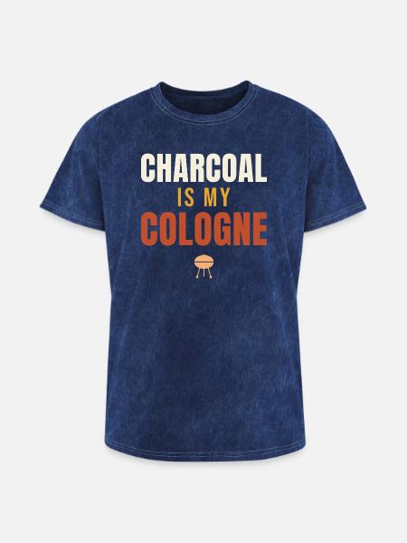Charcoal Is My Cologne BBQ - Washed Unisex T-Shirt - mineral navy