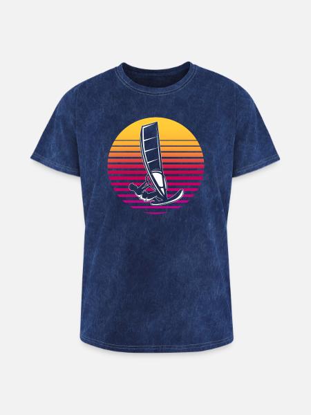 Windsurfing Water Sports Windsurfer - Washed Unisex T-Shirt - mineral navy