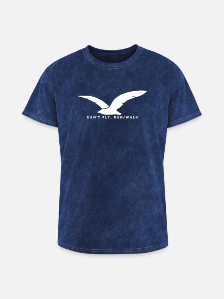 Can-t_Fly-_Run_Walk - Washed Unisex T-Shirt - mineral navy
