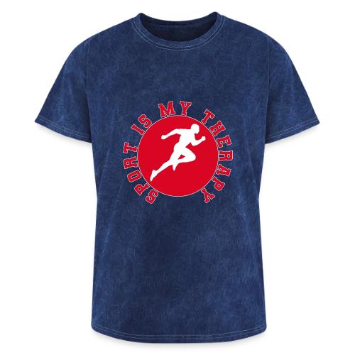 Sport Is My Therapy – Running Motivation Badge - Washed Unisex T-Shirt