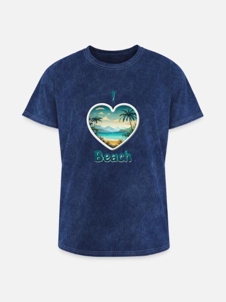 Tropical Serenity - Washed Unisex T-Shirt - mineral navy