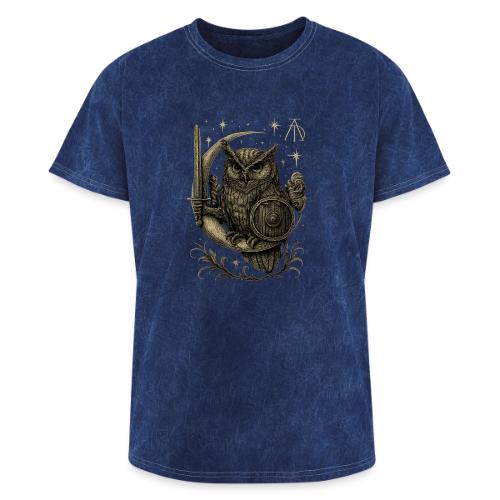 Moon Warrior Owl – Celestial Strength Tee - Washed Unisex T-Shirt