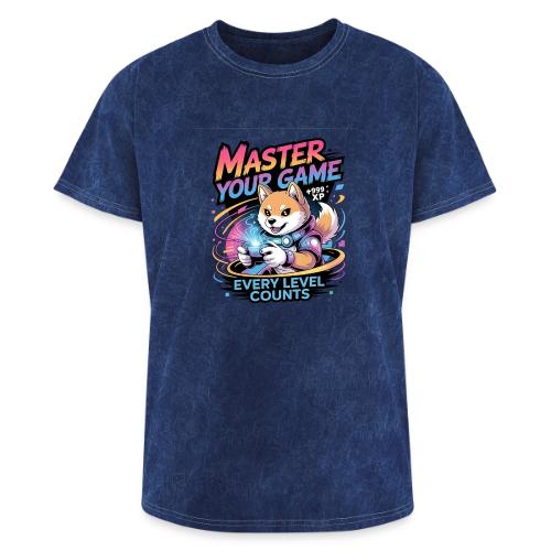 Cute Gamer Shiba Inu Level Up - Washed Unisex T-Shirt