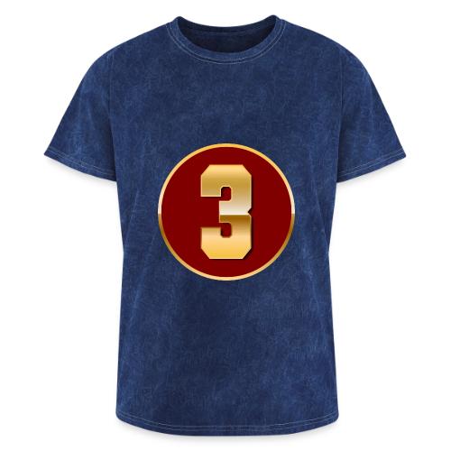 Number 3 in Gold Varsity Font - Washed Unisex T-Shirt